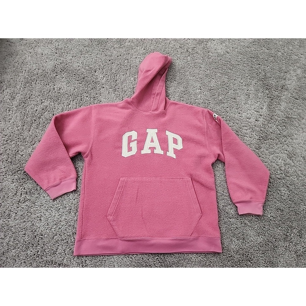 Vintage Gap Fleece Hoodie Girls XXL Pink Arch Logo EST 1969 Pullover